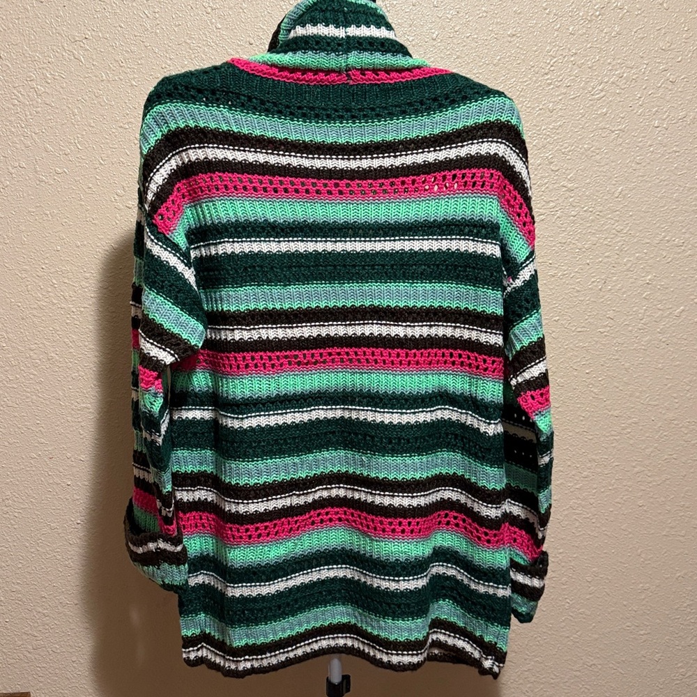 Davi & Dani Multicolor Striped Cowl Neck Sweater - Picture 10 of 10